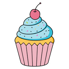 cupcake with cherry on top