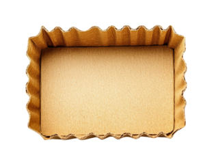 Isolated Open Cardboard Box with Wavy Edges