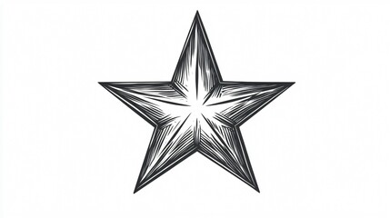 Obraz premium Five-Pointed Star Line Style Icon Vector Illustration