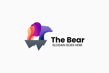 Bear Gradient Colorful Logo. Vector Illustration