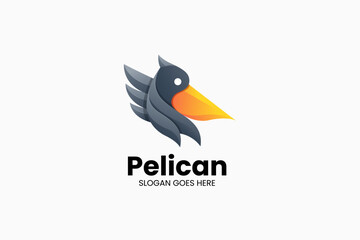 Pelican Gradient Colorful Logo. Vector Illustration
