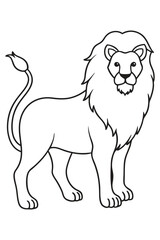 Lion line art  coloring book vector illustration