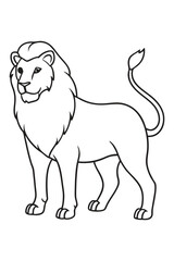 Lion line art  coloring book vector illustration