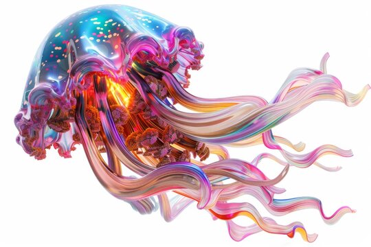 Radiant jellyfish with vibrant colors