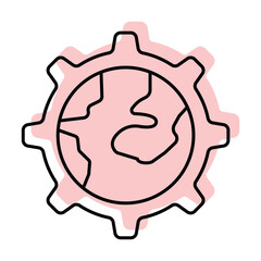 International  color shadow thinline icon , vector, pixel perfect, illustrator file 
