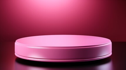 A pastel pink cylinder podium for showcasing modern and minimalist designs, studio view.