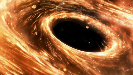 Supermassive black hole mystery: cosmic phenomenon, gravitational pull, event horizon, space-time distortion, galaxy center, immense mass, wormhole theory, interstellar travel, astrophysical marvel.