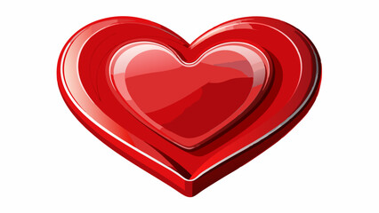 3D red heart isolated on white background. 3d rendering of a velvety heart hyper realistic
