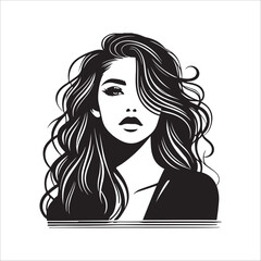 BEAUTY WOMAN FACE SILHOUETTE VECTOR