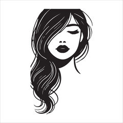 BEAUTY WOMAN FACE SILHOUETTE VECTOR