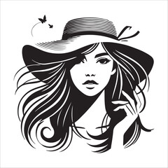BEAUTY WOMAN FACE SILHOUETTE VECTOR