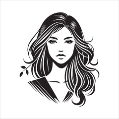 BEAUTY WOMAN FACE SILHOUETTE VECTOR