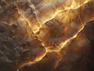 Obraz premium A close-up of natural stone textures with rich earthy tones and organic patterns, illuminated by warm light.