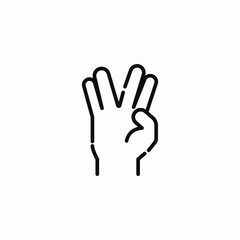 alien hello hand gesture icon sign vector