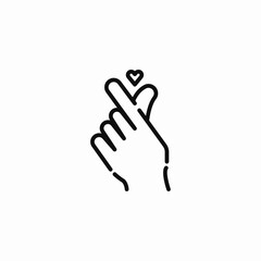 index thumb heart sign icon sign vector