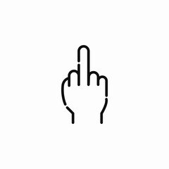 middle finger only icon sign vector