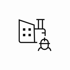 small factory work icon sign vector