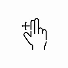 two finger drag icon sign vector