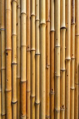 Naklejka premium Close-up woven bamboo mat texture, natural light, handmade, background