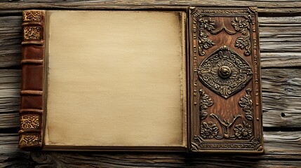 Antique Book on Wooden Surface: A Vintage Literary Treasure