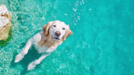 golden retriever in water