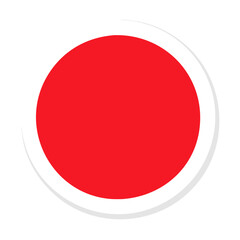 Red circle with white border icon	