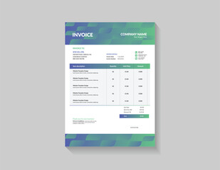 Sleek Invoice Design in Gradient Blue