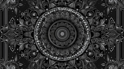 Intricate black and white mandala design. Intricate Mandala Pattern. Illustration