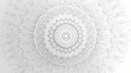 Intricate black and white mandala drawing. Intricate Mandala Pattern. Illustration