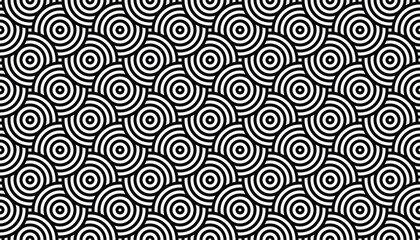 Fototapeta premium Monochrome Geometric Pattern with Concentric Circles