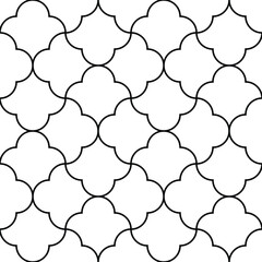 Moroccan Geometric Outline Pattern in Black and White