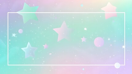 Pastel Sky Background With Stars and Planets