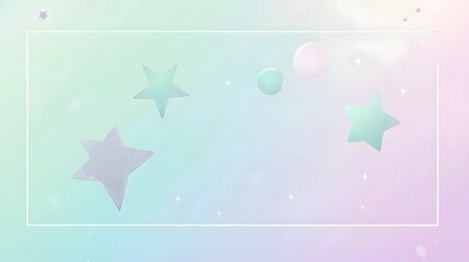 Pastel Stars and Spheres on a Soft Background