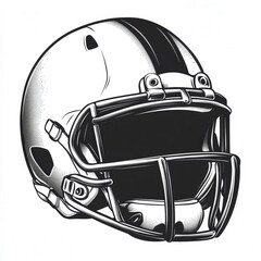 Fototapeta premium Classic Football Helmet in Black and White