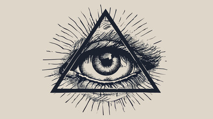 Vintage All Seeing Eye in Triangle