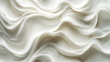Fototapeta premium Textured fabric in soft white waves evokes tranquility and elegance in design