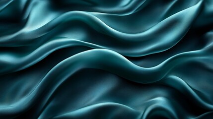 Fototapeta premium Black dark teal jade emerald sea aventurine green abstract background Silk satin fabric Glitter shimmer Color gradient Line stripe wave shadow Drapery curtain Luxury elegant subtle