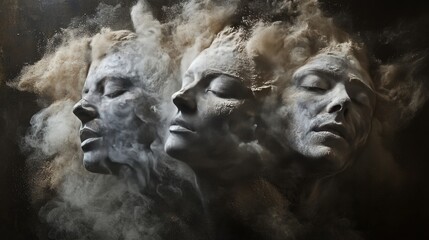 Three Faces in a Moment of Reflection