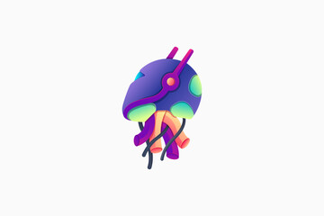 Robot Colorful Logo Illustration Vector