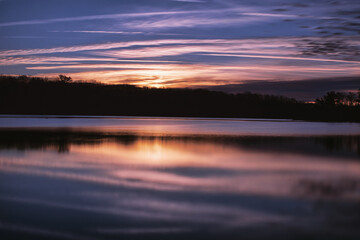 Lake and water at sunset