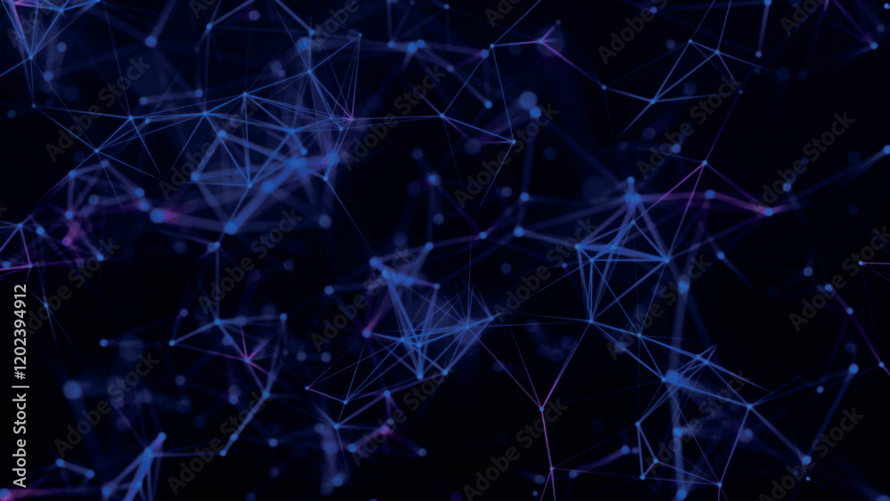 Poster abstract background with connecting dots and lines. network connection structure. plexus effect. 3d 