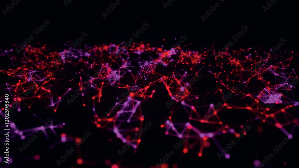 Aufkleber abstract background with connecting dots and lines. network connection structure. plexus effect. 3d 
