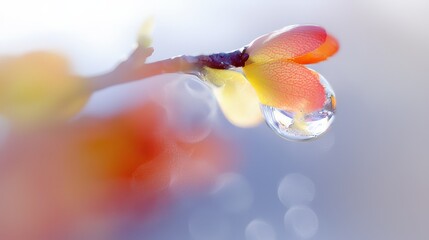 Fototapeta premium Delicate water droplets on vibrant flowers nature high-resolution outdoor close-up beauty in detail