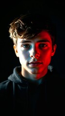 Cinematic Close-Up of a Man with Deep Tones. Generative AI