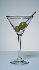 A stylish martini glass depicted as an iconic vector illustration