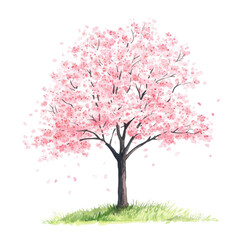 Obraz premium Cherry Blossom Tree Clipart Vector Illustration