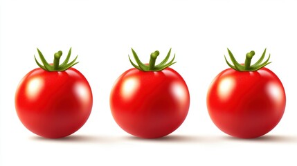 Fresh Red Tomatoes on Bright White Background for Culinary Use