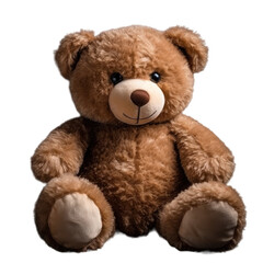 Obraz premium Cuddly Teddy Bear Illustration with Transparent Background for Design Overlays and Kids' Projects