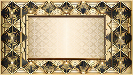 Classic Art Deco Gold Frame with Diamond Grid