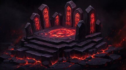 Dark Volcanic Temple Structure